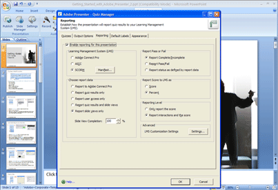 Reporting dialog (click to enlarge)