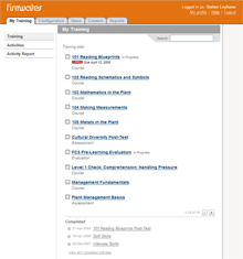 screenshot of training plan